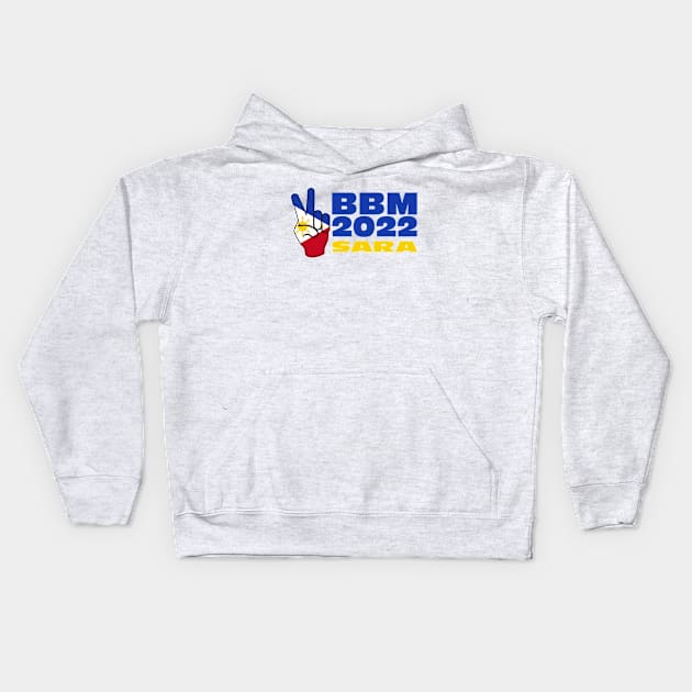 BBM 2022 Bongbong Marcos Sara Philippines Flag Kids Hoodie by Jas-Kei Designs